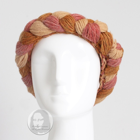 Yves Saint Laurent Knit Hat Multicolor Thick Braid Wool Cap Vintage 1970s Rare main image 6